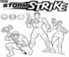 Три Мощность Рейнджеры с их оружием, готовы к действию, Power Rangers Ninja Storm Strike, Мощность Рейнджеры Ниндзя шторм забастовку