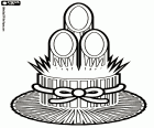 Икебана-это традиционное японское искусство флористики. В этой странице раскраски у нас есть Kadomatsu, традиционные украшения для канун нового года в Японии, сделаны из бамбука и сосны. Традиционно расположены напротив дома приветствовать духи предков