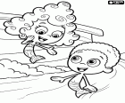 Два Bubble Guppies, Deema и Goby, оживленно говорили