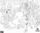 Королевский единороги принцессы на фестивале дружбы в Canterlot. Три единороги принцессы: Принцесса Celestia, принцесса Luna и принцесса Candance