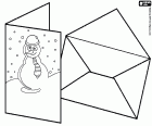 Почтовые рассылки поздравительных открыток для рождественских праздников были традиции во многих странах мира на протяжении многих лет. Образцы карт разнообразны, начиная от христианские темы декоративные абстрактные мотивы, проходят через зимний вдохновение как это одно с снеговика