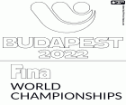 Логотип чемпионата мира по водным видам спорта Будапешт 2022. Этот чемпионат мира, организованный FINA, проходит в столице Венгрии с 18 июня по 4 июля 2022 года.