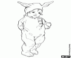 Малыш в костюме кролика для вечеринки на Хэллоуин