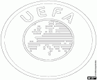 Логотип УЕФА, UEFA, Союза европейских футбольных ассоциаций, Union of European Football Associations на английском языке. УЕФА — европейская конфедерация национальных футбольных ассоциаций. Ее штаб-квартира находится в Ньоне, Швейцария.