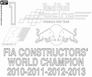раскраска Red Bull Racing, чемпион F1 2013