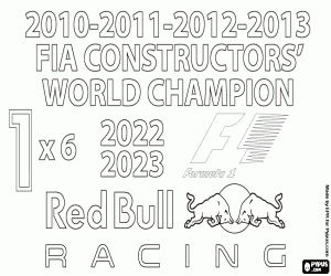 раскраска Red Bull Racing, чемпион F1 x6