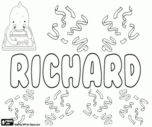 раскраска Richard, имя для мальчика