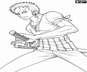 раскраска Roronoa Zoro от One Piece