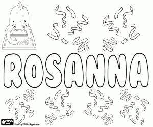 раскраска Rosanna, имя для девочки