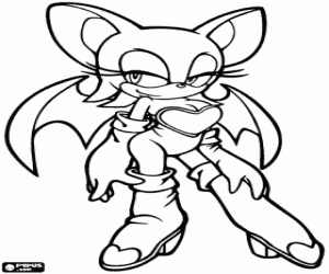 раскраска Rouge the Bat, Sonic
