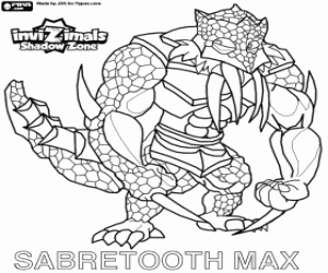 раскраска Sabretooth Max, Invizimals Зона Теней