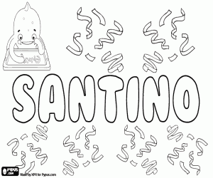 раскраска Santino, итальянское имя и фамилия