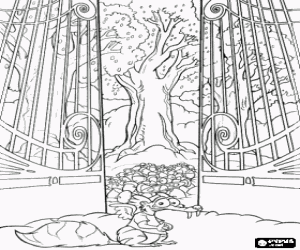 раскраска Scrat и желуди