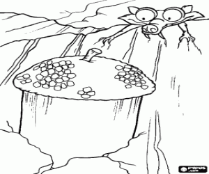 раскраска Scrat и огромный желудь