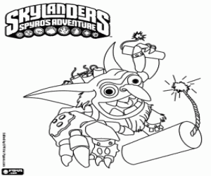 раскраска Skylander Бумер с динамитом