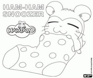 раскраска Snoozer, сонный Ham-Ham