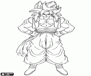 раскраска Son Goku, Super Saiyan 4