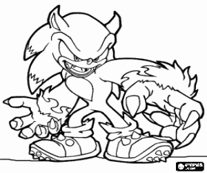 раскраска Sonic the Werehog