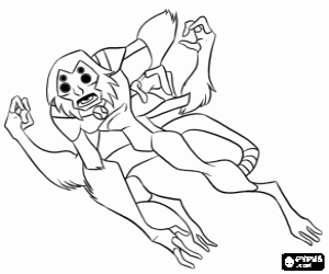 раскраска SpiderMonkey, иностранец Бен 10