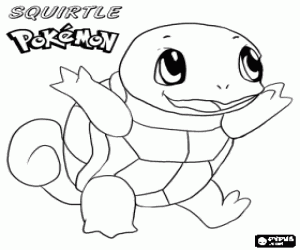 раскраска Squirtle, покемон черепаха