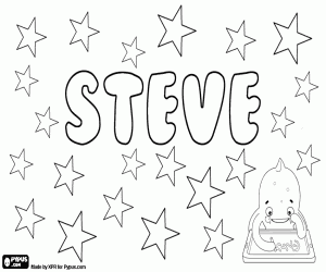 раскраска Steve, Стив, вариант Steven, Стивен