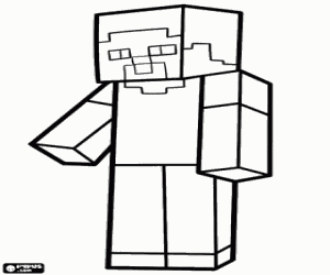 раскраска Steve, персонажа Minecraft