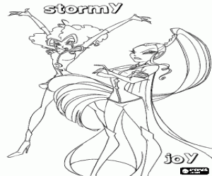 раскраска Stormy и Joy, Winx Club