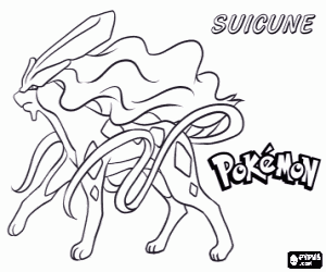 раскраска Suicune, Pokémon
