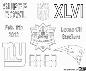 раскраска Super Bowl 2012, Индианаполис