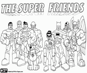 раскраска Super Friends. Супер друзей