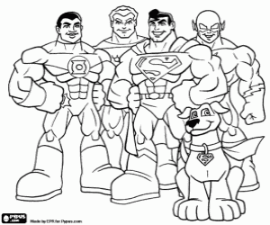 раскраска Super Friends, супергерои