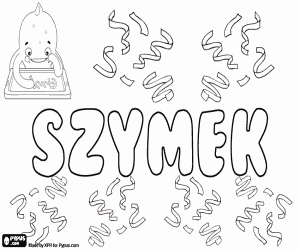 раскраска Szymek, польский имя для мальчика