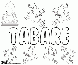 раскраска Tabaré, имя с тупи происхождения