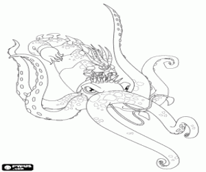 раскраска Tentaclion, старый хранитель море