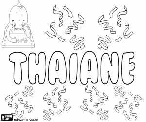 раскраска Thaiane, женское имя