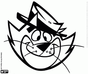 раскраска Top Cat, лицо героя