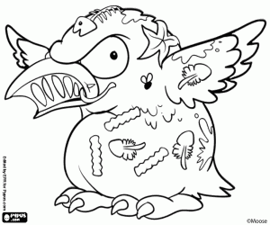 раскраска Trash Pack Чайка, Garbage Gull