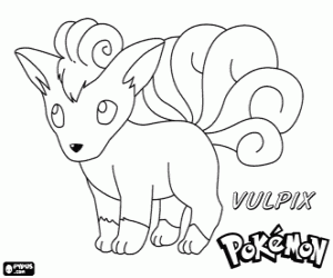 раскраска Vulpix, лиса покемона