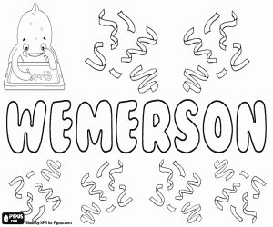 раскраска Wemerson, имя для ребенка