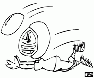 раскраска Wide receiver ловит мяч