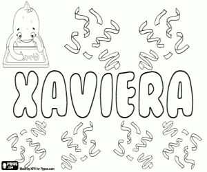 раскраска Xaviera, женственная Ксавьера