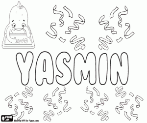 раскраска Yasmin, арабское имя