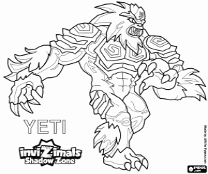 раскраска Yeti, Invizimals Зона Теней
