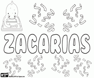 раскраска Zacarias, библейское имя