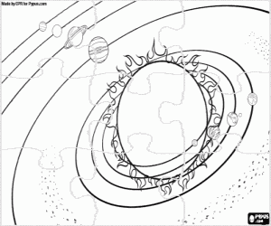раскраска Πазл солнечной системы