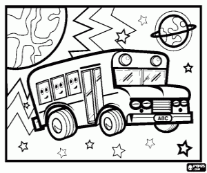 раскраска Автобусы звездное