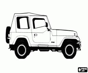 раскраска Автомобиль внедорожник - Jeep - джип