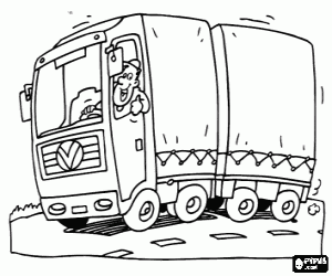 раскраска Автоэвакуатор с водителем