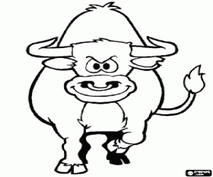 раскраска Агрессивный бык