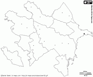 раскраска Азербайджан Карта